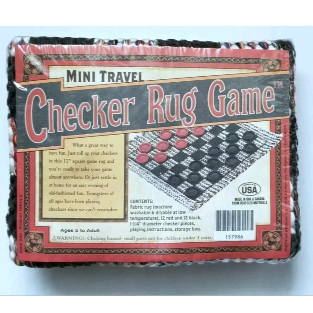 Cracker Barrel Checker portable Game,Travel game Rug Checker ❤